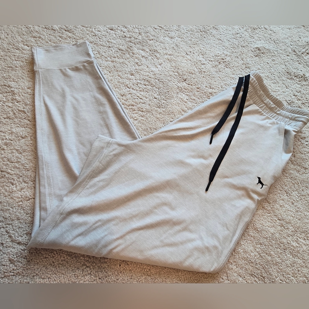PINK Ultimate Victoria's Secret Off White/light Gray Drawstring Joggers